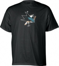 San Jose Sharks Reebok NHL Black Primary Logo T-Shirt