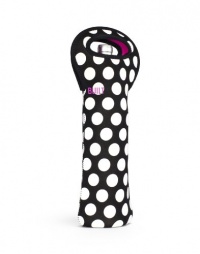 BUILT Neoprene 1-Bottle Tote, Big Dot, Black and White