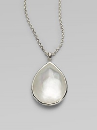 From the Wonderland Collection. Gorgeous, faceted mother-of-pearl stone in sleek sterling silver on a link chain. Sterling silverMother-of-pearlLength, about 16 to 18 adjustablePendant size, about 1Lobster clasp closureImported 