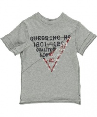 GUESS Kids Little Boy Panel Screen T-Shirt, GREY HEATHER (4)