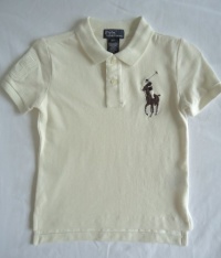 Ralph Lauren Polo Big Pony Rugby Number Polo Shirt (4T, Off-White)