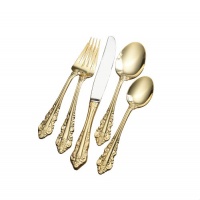 Wallace Antique Baroque Gold-Plated 80-Piece Flatware Set