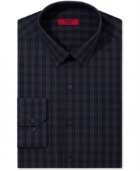 Check into classic office style with this versatile dress shirt from Alfani RED.