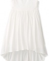 Blush by Us Angels Girls 7-16 High-Low Dress with Illusion Neckline, Eggshell, 8