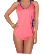 Kenneth Cole REACTION Peek-A-Boo Halter Tankini Swimsuit