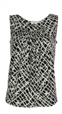 Calvin Klein Women's Printed Sleeveless Stretch Blouse Tank Top