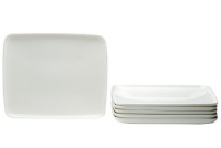 Red Vanilla Everytime White 6-Piece Rectangular Plate Set