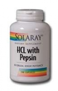 Solaray High Potency HCl With Pepsin 650 mg - 250 Capsules