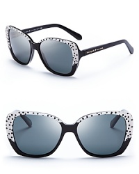 Get spotted in style with these kate spade new york polka dot sunnies, flaunting polarized lenses and a chic vintage-inspired silhouette.