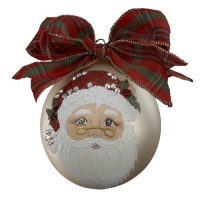 Sarabella Painted Ball with Mr. Santa Design Ornament, 100mm