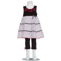 Bonnie Baby Girls Knit Bodice with Mesh Skirt and Capri