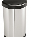 simplehuman Semi-Round Sensor Trash Can, Fingerprint-Proof Brushed Stainless Steel with Plastic Lid, 45 Liters /12 Gallons