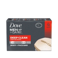 Dove Men + Care Body and Face Bar, Deep Clean, 4 Bar (Pack of 2)