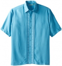 Cubavera Men's Big-Tall Center Panel Shirt with Embroidery