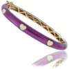 Lily Nily 18k Gold Overlay Metallic Purple Enamel Hearts Bangle