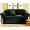 Sure Fit Stretch Pique 1 Piece Loveseat Slipcover, Black