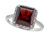 Genuine Garnet Ring by Effy Collection® in 14 kt White Gold Size 6.5