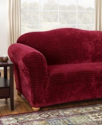 Sure Fit Stretch Royal Diamond 1-Piece Sofa Slipcover, Wine