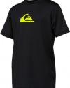 Quiksilver Youth Solid Streak S/S Rashguard, Black/Green-6 Little Kids