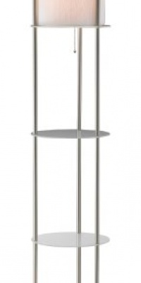 Adesso 3666-22 Holden Shelf Floor Lamp, Satin Steel Finish