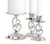 Hortense B. Hewitt Wedding Accessories Nickel-Plates Sparkling Love Candle Stands, Set of 3