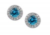 B. Brilliant Sterling Silver Earrings, London Blue Cubic Zirconia Stud Earrings (3 ct. t.w.)