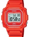 Casio F108WH Water Resistant Digital Red Resin Strap Watch