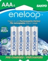 eneloop NEW 800 mAh Typical, 750 mAh Minimum, 1500 cycle, 4 pack AAA, Ni-MH Pre-Charged Rechargeable Batteries