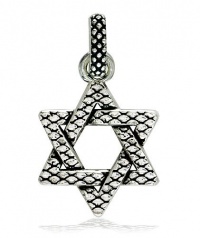 Sterling Silver 925 Large Hardcore Metal Snake Skin Star of David Pendant, Jewish Star, 1 Inch