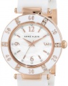 Anne Klein Women's 109416RGWT Swarovski Crystal-Accented Rose-Tone and White Ceramic Watch