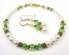 Damali 14Kt GF Freshwater Pearl Beaded Crystal Birthstone Bracelets w/ Vermeil