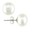 Sterling-Silver 7.5 8-MM White Freshwater Cultured Pearl Stud Earrings