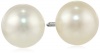 White Freshwater Cultured Button Pearl Earrings with Sterling Silver Posts (6.5-7mm)