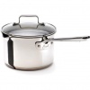 Emeril Stainless Steel with Copper Dishwasher Safe 3-Quart Sauce Pan with Pour Spouts and Lid, Silver