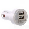 New Dual USB Car Charger for iPad iPhone 4 White