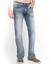 GUESS Men's Desmond Relaxed Straight Jeans in Adversary Wash, 32 Inseam