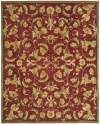 Safavieh AN527A 9-Feet by 12-Feet Anatolia Collection Handmade Hand-Spun Wool Area Rug, Burgundy and Sage