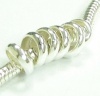 10 Sterling Silver Ring Spacer Beads Compatible With 3mm Snake European Story Charm Chain Cable Bracelets