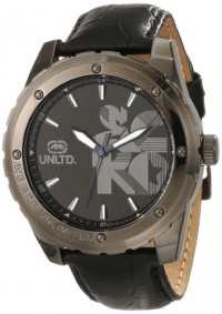 Marc Ecko Men's E12551G1 The Riff Gunmetal Stainless Steel and Black Leather Watch