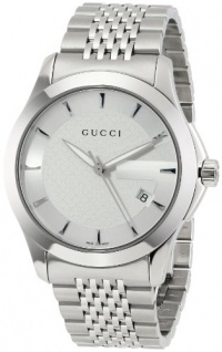 Gucci Men's YA126401 G-Timeless Medium Silver Dial Stainless-Steel Watch