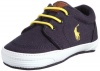 Ralph Lauren Layette Faxon Crib Shoe (Infant/Toddler),Navy/Yellow,4 M US Toddler