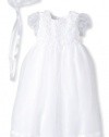 Jayne Copeland Baby-Girls Infant Christening Organza Soutache Dress, White, 12 Months