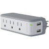 Belkin 3-Outlet Mini Travel Swivel Charger Surge Protector with Dual USB Ports (1 AMP / 5 Watt)