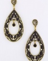 JACOBS & McCARTNEY BEAD LACED OVAL CUT DROPLET EARRINGS (Black)