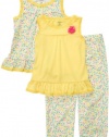 Carter's Girl's 3-Piece Poly - Yellow Ditsy Floral-3T