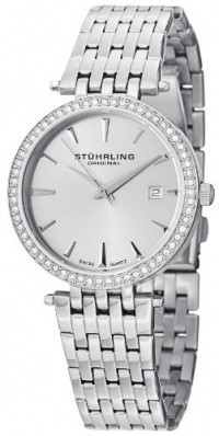 Stuhrling Original Women's 579.01 Soiree Tiara Swiss Quartz Swarovski Silver Dial Date Watch