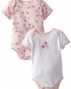 ABSORBA Baby-Girls Newborn 2 Pack Body Suit, Pink/White, 3-6 Months