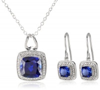 Sterling Silver Earrings and Pendant Necklace Jewelry Set