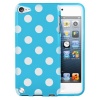 MiniSuit Polka Dot Soft Rubberized Case Cover for iPod Touch 5 (Blue)