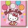 Amscan Hello Kitty Balloon Dreams 6-1/2 x 6-1/2 Luncheon Napkins, 16-Count